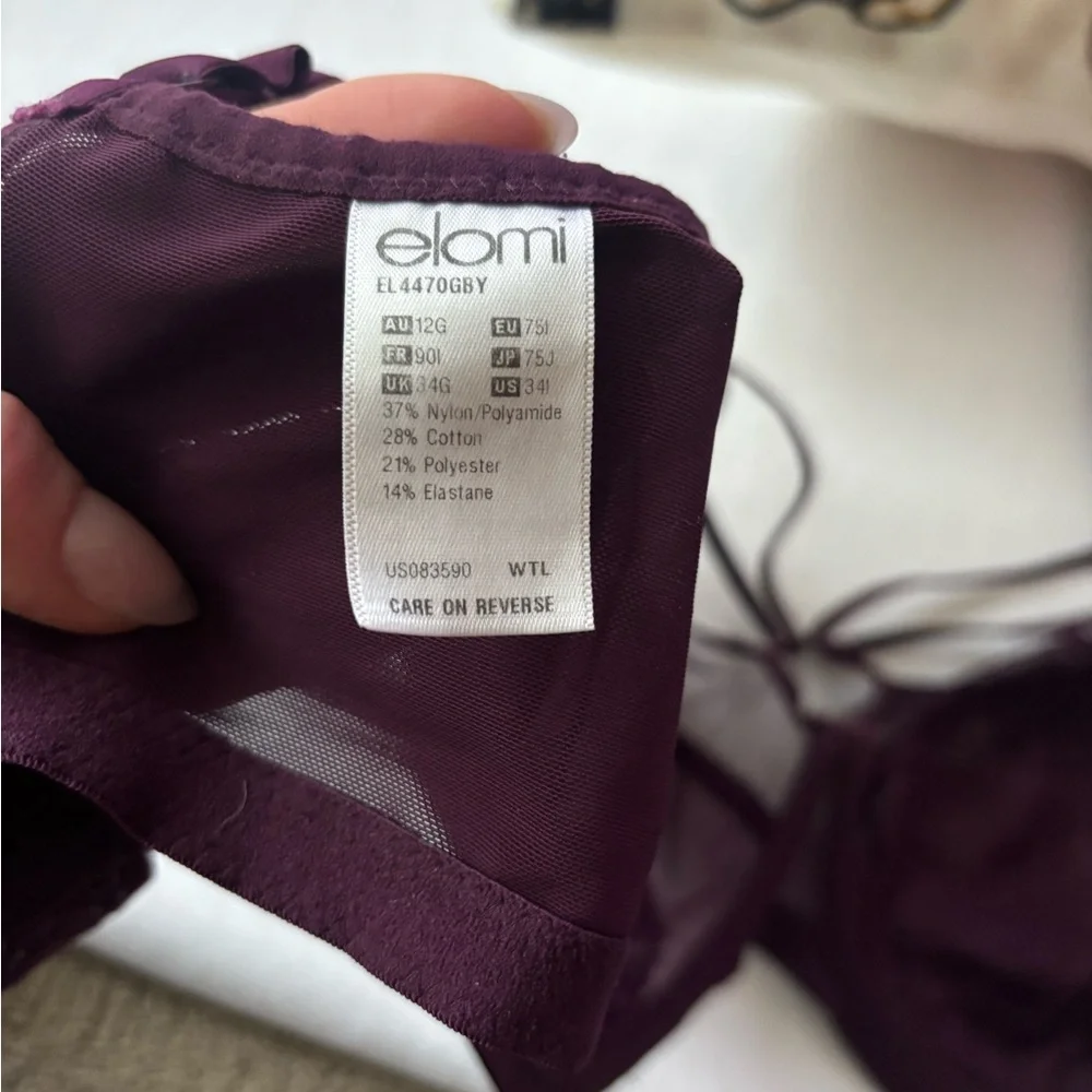 34G Elomi Eugenie Plunge Bra in Purple - Picture 5 of 6